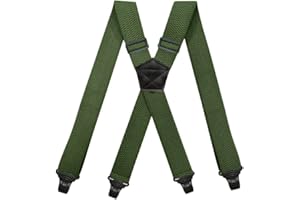 BaronHong Szelki przyjazne dla lotniska, bez brzęczenia plastikowe 4 klipsy 3,8 cm w pełni elastyczne szelki ze skórzaną naszywką szelki narciarskie