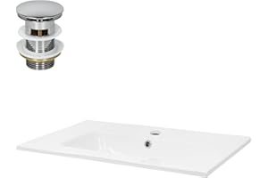 ML-Design Waschbecken Keramik Weiß 71x16,5x46 cm inkl. Ablaufgarnitur mit Überlauf Einbauwaschbecken Aufsatzwaschbecken Einbauwaschtisch Waschschale Waschplatz Handwaschbecken für Badezimmer/Gäste-WC