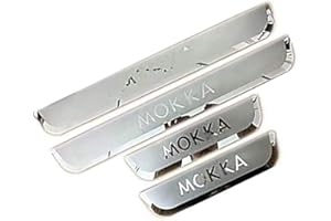 BNHHB 4pcs For VAUXHALL OPEL MOKKA 2012-2016 Car Door Sill Protector Kick Plates, Stainless Steel Scuff Plate Step Threshold Guard Pedal, Auto Accessories Anti Scratch Sticker Trim Protection