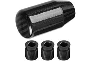 KIMISS Gear Shifter Head Carbon Fibre Gear Knob Universal Shifter Knob Universal Car Manual Shift Stick Carbon Fibre Auto with 8/10/12mm Self Tapping Screws