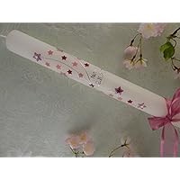 Kommunionkerze Taufkerze verziert Sterne rosa pink silber Mädchen 400/40 mm inkl. Beschriftung