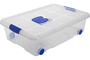 ACAN Tradineur – Caja de Almacenamiento – Fabricado en plástico – Contenedor para almacenar Juguetes, Libros, Ropa, Mantas – N.º 6 – 17 x 61,5 x 43 cm – 31 L