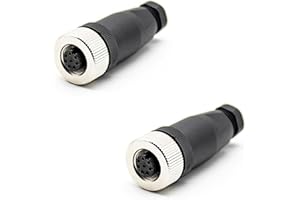ELECBEE 2 pezzi M12 Cavo sensore, Cavo M12 8 pin A Codice Diritto Vite Giunto Non schermato 8 Pin M12 Connettore, IP67 Impermeabile Connettore, Connettore Attuatore Aviazione Spina (femmina)