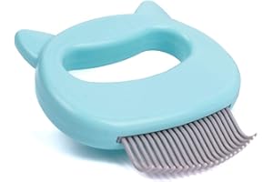 Leo's Paw The Original Pet Hair Removal Massaging Shell Comb Soft Deshedding Brush Grooming and Shedding Matted Fur Remover Dematting tool for Long and Short Hair Cat Dog Puppy Bunny (Mint)