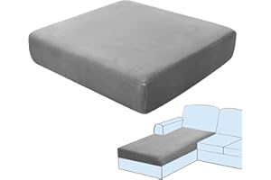 SHUOJIA Fodere per Cuscini per Divani, Protezioni per Cuscini per Sedili in Tessuto di Velluto Elasticizzato,Cuscino per Divano Fodera per mobili Coprisedile per Divano (Grey,Chaise Longue)