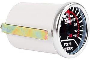 Mintice Car Motor Universal Smoke Tint Len 2" 52mm Volt Voltage Gauge Meter Pointer Indicator Instrument Meter White Light 8V - 18V