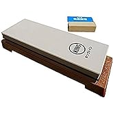 King KW-65 Japanese Sharpening Stones 1000/6000 Grit Combination Stone and 8000 Grit Nagura Stone