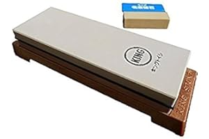 キング砥石 King - Pietra per affilare combinata giapponese grana 1000/6000 e pietra Nagura King #8000, colore: bianco crema