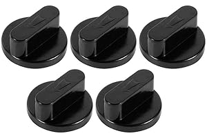 Regun Herd Knob, 5 Stück Drehknopf Herd, Schwarz Universal Herd Backofen Gasherd Grill Potiknöpfe Schalter Home Küchengebrauch (5Pcs / Pack)