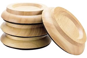 VOARGE 4 Stycken Golvskydd Piano Caster Cups, Möbelunderlägg av Lövträ, Set om 4 Natur, Tillbehör (Skog)