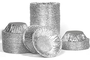 CHSYOO 200 bandeja redonda papel aluminio para Tarta de huevo, cucharones para hornear de aluminio, para muffin, Pastelería, tartaletas, magdalenas