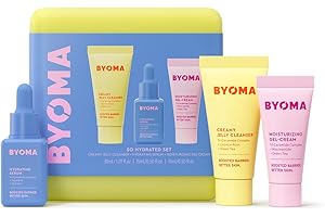 BYOMA So Hydrated Set - Barrier Repair Skincare Set (30ml, 15ml, 15ml) Creamy Jelly Cleanser, Hydrating Face Serum and Ceramide Face Moisturiser for Dry Skin - Anti Wrinkle, Alcohol Free, Vegan