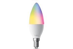 ‎TAPO Tapo L430C Smarte WLAN Glühbirne E14, 470 Lumen, 16 Mio. Farben, dimmbar, Zeitplan & Timer, Energieüberwachung, Kompatibel mit Alexa, Google Assistant und Samsung SmartThings