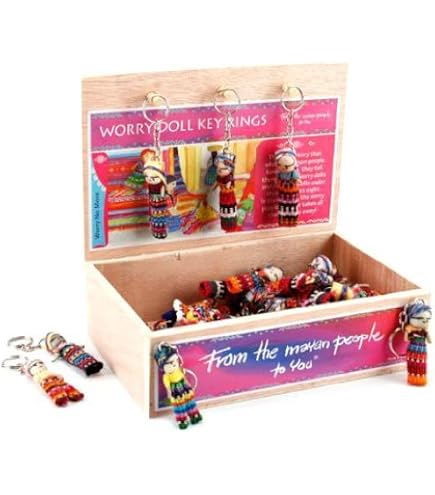 Guatemalan Worry Dolls, 6 Dolls In A Bag, Trouble Dolls For Stress...