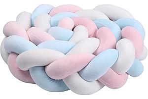 IIQI® Bettschlange Geflochten Mischfarbe Dekokissen Bettumrandung Knotenkissen-Seitenschläferkissen Kopfschutz, Sofakissen für Wohndekoration gewebtes Kissen (A16,315cm)