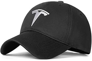DSFG Männlich und weiblich einstellbares Auto-Logo Baseballmütze Reisemütze Rennmütze (fit Tesla Schwarz+Weiß Logo)