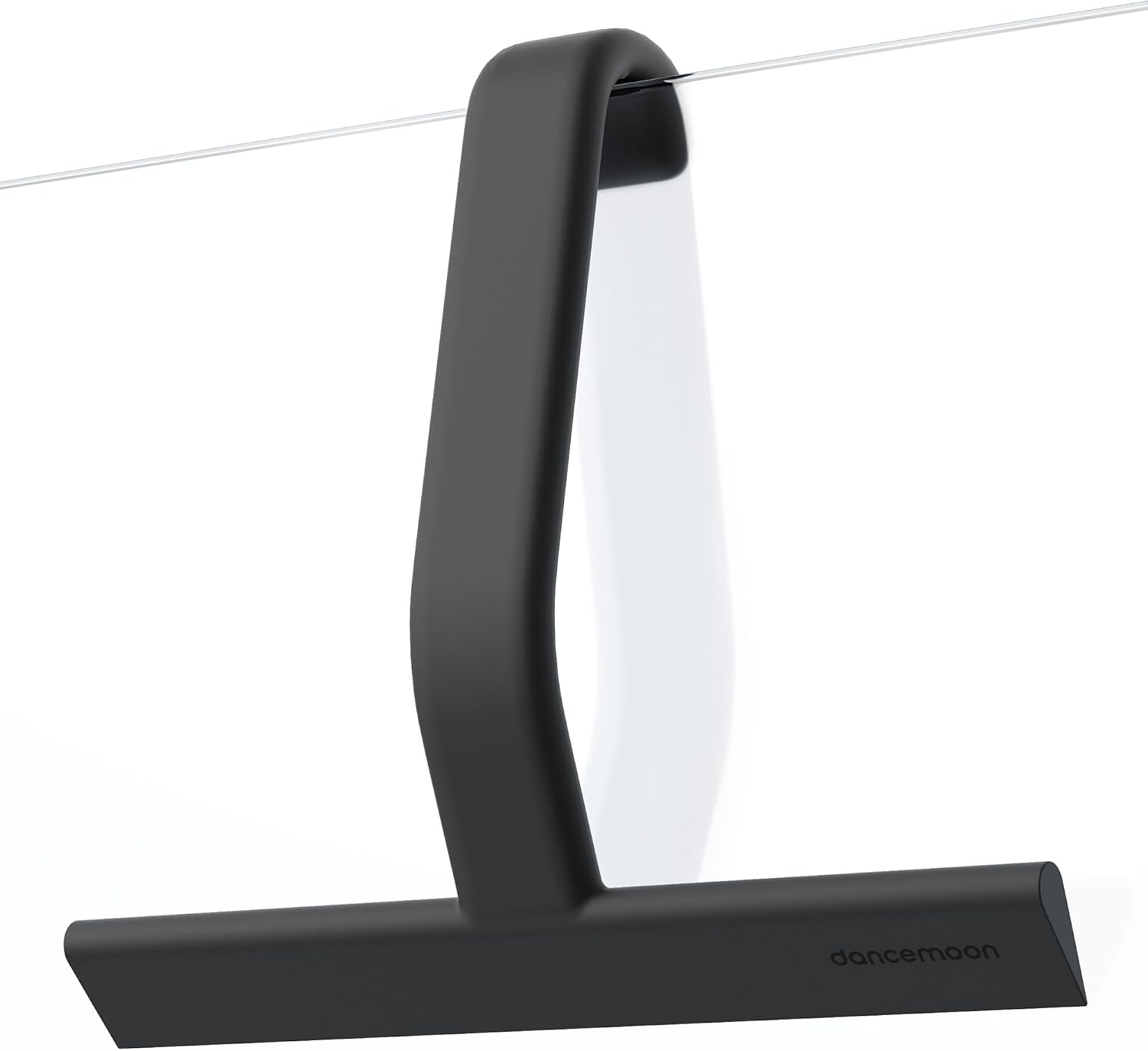 dancemoon JustHang Shower Squeegee, All-in-One Piece Silicone Squeegee with Built-in Hook, Streak-Free Cleaning for Shower Doors, Windows, Mirrors, Tiles, Cars, 25 cm, Black