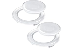 Amazleer Paquete de 2 insertos de mesa de sombrilla de 2 pulgadas con tapa, juego de tapones estándar para agujero de paraguas para patio al aire libre, vidrio, terraza y mesa de patio (blanco, 42 mm