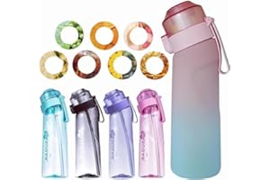 PUTEXTILE 2023 Upgrade Sports Air Water Bottle BPA Free Starter up Set Drinking Bottles,650ML Fruit Fragrance Water Bottle,with 7 Flavour pods%0 Sugar Water Cup,for Gym and Outdoor Gift (Gradient Pink+7 pods)