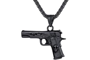 U7 Armee Gewehr Kette M16/AK-47/Mini Uzi/M9 Maschinengewehr Modell Anhänger Halskette personalisiert Pistole Waffe Coole Modeschmuck Geschenk für Männer Jungen
