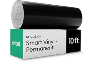 Cricut Selbstklebendes Vinylfolie Plotter (Joy Smart Vinyl) - Plotterfolie Vinyl Permanent Rolle, Selbstklebende Folie (14cmx3m, Schwarz)
