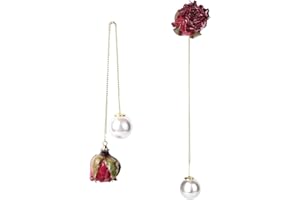 Fycyko 2 Paires de Boucles d'oreilles, Roses en Forme de Cœur Petit Papillon Perles Boucles d'oreilles,Délicate Boucles d'oreilles Femmes Filles Cadeaux Bijoux De Mode