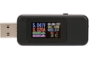 RISEGUN Testeur USB testeur de chargeur voltmètre numérique ampèremètre voltmètre testeur USB panneau d'alimentation Mobile affichage mètre affichage LED DC(le noir)