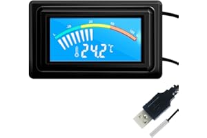 KETOTEK termometr cyfrowy USB akwarium DC 4V-25V miernik temperatury LCD miernik temperatury z wodoodpornym czujnikiem sonda NTC do akwarium komputer PC celsjusz/fahrenheit -50℃~110℃