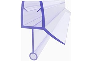 SIRHONA Joint de Porte de Douche 70cm, Joint Cabine Douche,Joint de Rechange,Adapté pour 6 mm/7 mm D'épaisseur de Verre Joint en Caoutchouc Joint de Douche en PVC,avec Déflecteur D'eau - 02