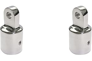 Bassulouda 2 tapas de extremo de ojo de 20 mm de tornillo único Bimini Top Hardware Extremo de tubo de toldo