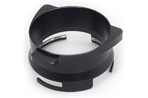 CUTEFLY Anneau doseur à café 54 mm, entonnoir, accessoires pour café expresso, aluminium, métal, pour porte-filtre, noir, mains libres, 7 x 7 x 3 cm