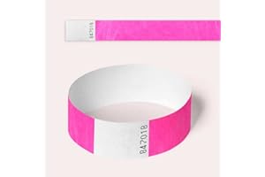 Tyvek Wristbands, 100 Pack by AA Wristbands for Parties, Security, Festivals, Events (Neon Pink)