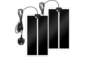 GlowUp 7W Reptile Vivarium Heat Mats, Pets Heating Pad with Temperature Adjustment, Amphibian Tank Warmer for Reptiles, Turtles, Snakes, Lizard, Gecko, Removable Under Tank Reptile Heating Mat, (2X)