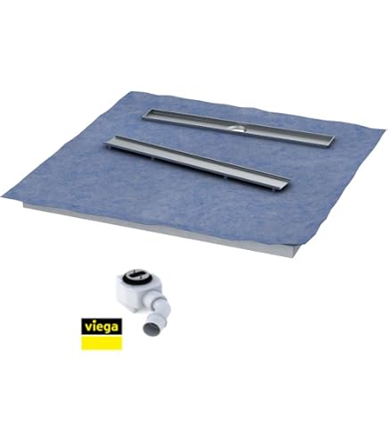 Duschelement 110x110 Cm Bodeneben Mit Edelstahl-Rinne – Kopfseitiger Ablauf, Einbautiefe Nur 75 Mm