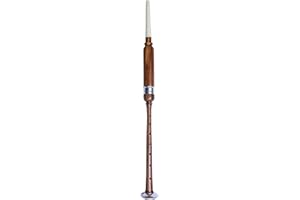 GENERIC Scottish Highland Bagpipe Practice Chanter – Rosewood, Black & Natural Finish with Silver & Ivory Mounts, Includes Hard Case & 2 Reeds - Ideal for Scottish Bagpipe Practice (Natural - Chanter)
