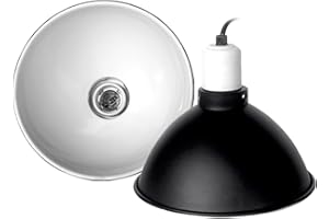 TEMU-SC Support de lampe pour reptile, Exoterra Dome Fixture Eclairage en aluminium pour Reptile/Amphibien Taille(8.5 in-EU plug)(sans ampoule)