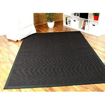 Sisal Teppich Manaus Mit Bordure Schwarz 250x300 Cm 100 Sisal