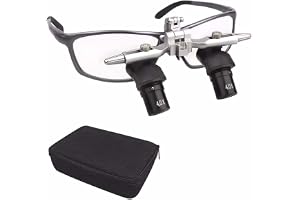 SAYEYBU Dental Ergonomic Binocular Loupes, 48 ° 4.0X 5.0X 6.0X Ergo Loupes, Adjustable Working Distance: 350-450mm, Surgical Magnifying Glasses Tools