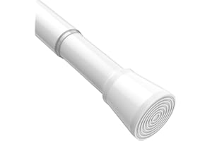 BSYXLSX Bastone tenda a pressione Bianco, 71-155 cm, Ø 25 mm, Bacchette per tende a molla, asta tenda, bastone tenda doccia, Curtaln rod -Circle Head