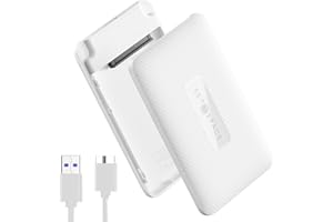 SETMSPACE Box HDD 2.5 USB 3.0 SATA , Case Hard Disk 2.5 Tool Free, Case HDD 5Gbps per 7-9.5MM SATA HDD/SSD con supporto UASP/TRIM (Bianco)