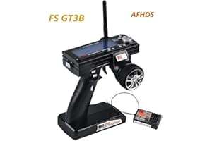 Xiangtat Flysky FS GT3B - Transmisor teledirigido (3 canales, 2,4 GHz, AFHDS, con receptor Flysky GR3E RC para coche teledirigido