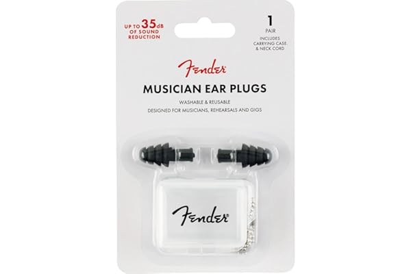 Fender Musician Series Ear Plugs - Protection auditive - Atténuation de 27 dB - Noir