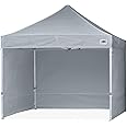 ABCCANOPY Pop Up Gazebo Canopy Commercial Tents Market stall with 4 Removable Sidewalls and Roller Bag Bonus 4 Weight Bags. (3x3M, Gray)