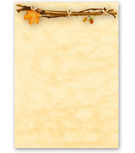 Motivpapier Rote Ahornblätter – 20 Blatt DIN A4, 90 G/m², Herbstliches Briefpapier