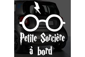 Sticker bébé à bord pour voiture Petite Sorcière à Bord 20 cm Blanc - Anakiss