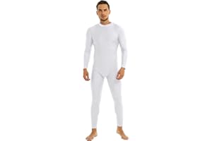 YOOJIA Homme Justaucorps Unitard Body Combinaison à Manches Longues à Col Ras du Cou Gymnastique Jumpsuit de Sport Bodysuit Vêtements de Danse Body
