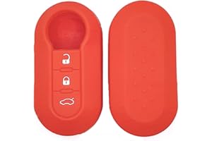SILUOHAKE Cover Chiave Fiat in silicone Guscio per chiavi auto Cover chiavi auto per Fiat Panda Punto 500 Bravo Grande Doublò Custodia Coprichiave(red)