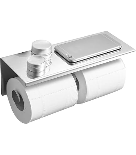 Toilettenpapierhalter Mit Ablage & Feuchttuchspender - Massivholz & Metall