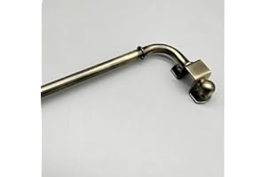DESIGN CRAFT INTERIORS Extendable Curtain Rod Poles Ball Type Without Rings - Swinging Arm Drapery Rods for Insulation of Doors or Windows Made with Durable Brass Material (F. Antique Brass, 60 x 110CM)