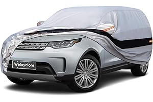 HOLTHLY 10 Layers SUV Car Cover Waterproof Breathable Large,100% Waterproof Outdoor 4X4 Car Covers Rain Snow UV Protection Custom Fit for Audi Q7, BMW X5, Land Rover Discovery, VW Touareg, Etc.